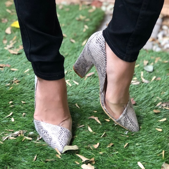 🤍High Quality Snake Print Chunky Heels with… - Picture 7 of 8